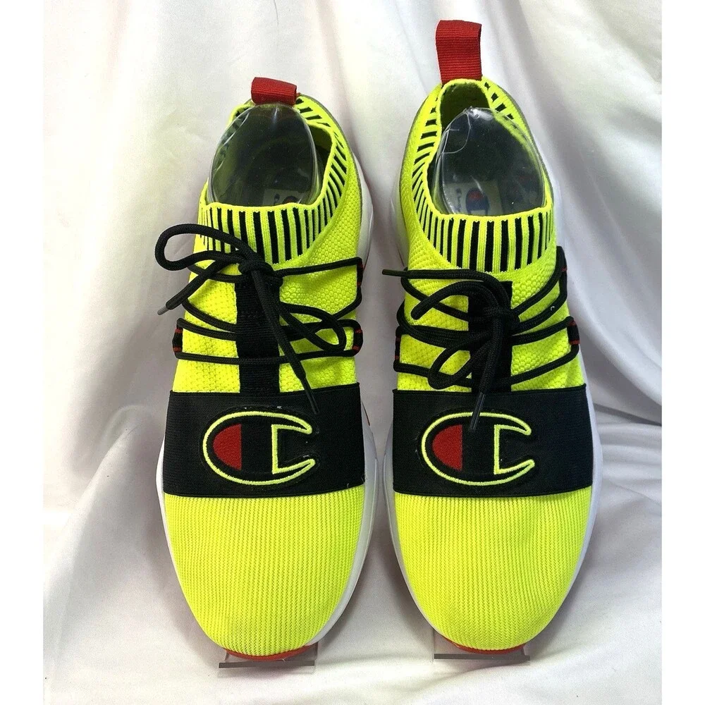 Champion Hype Lo CPS10775M Men's 10m Sneaker Sox Collar Neon Yellow/Black